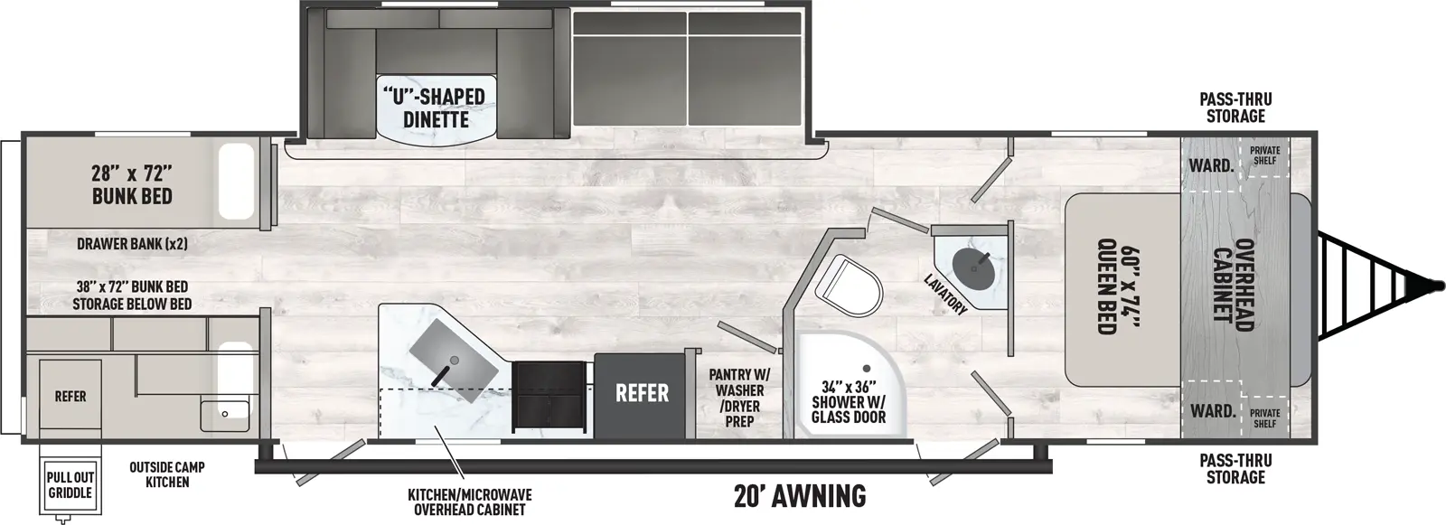 Viking Travel Trailers 292TB Floorplan